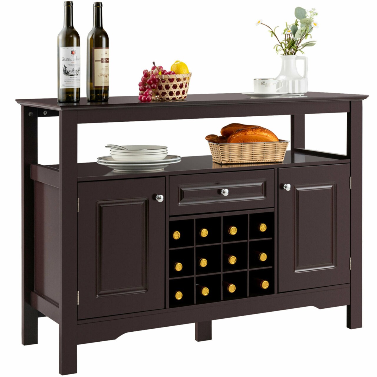 Buffet cabinet discount with wine rack